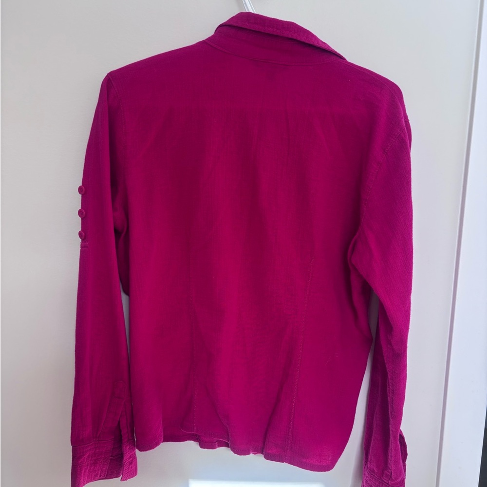 Vibrant Pink 100% Cotton Preshrunk Button-Up Shirt - Picture 5 of 5